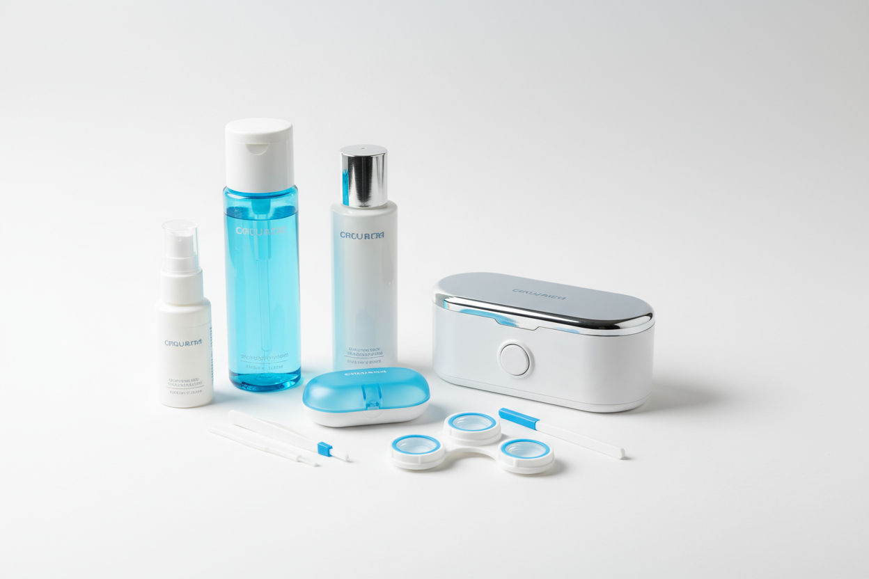 contact lens solutions and cleaning systems